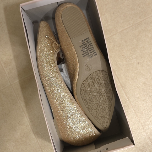 Candie’s Women’s Ballet Flats Gold Glitter CABOLEROMETALLIC Size 9 NWT w/Box - Picture 6 of 10